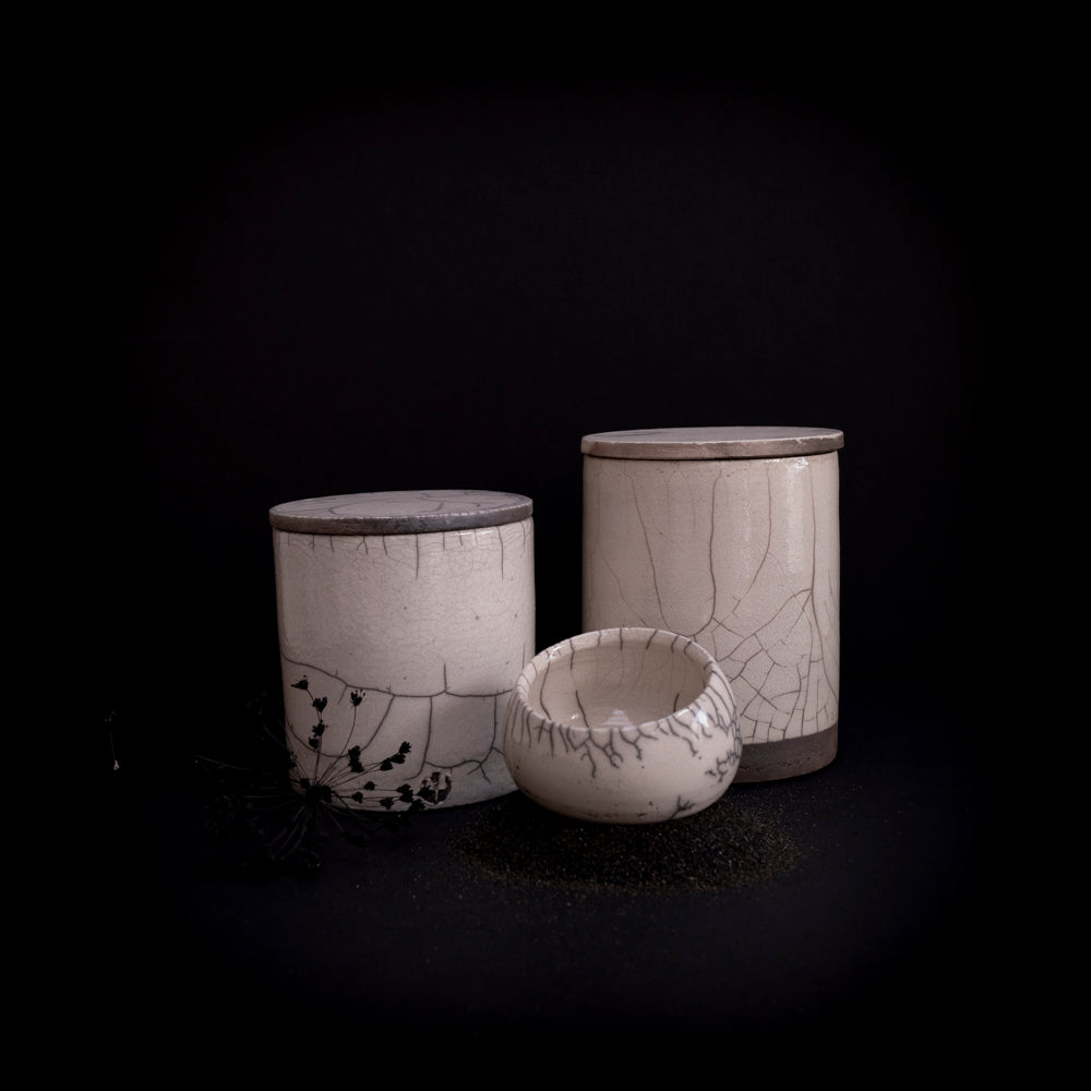 Raku storage jar Large