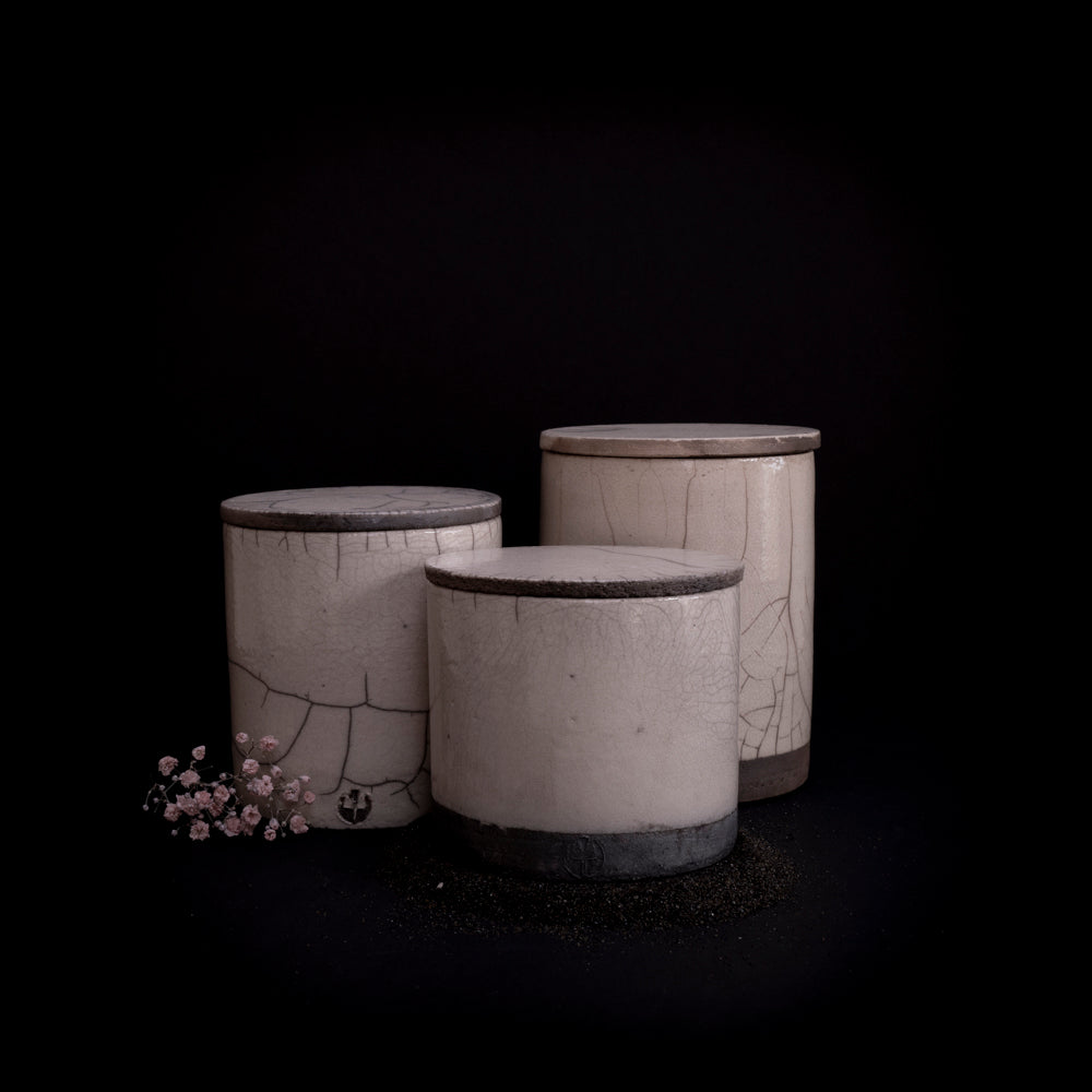 Raku storage jar middle