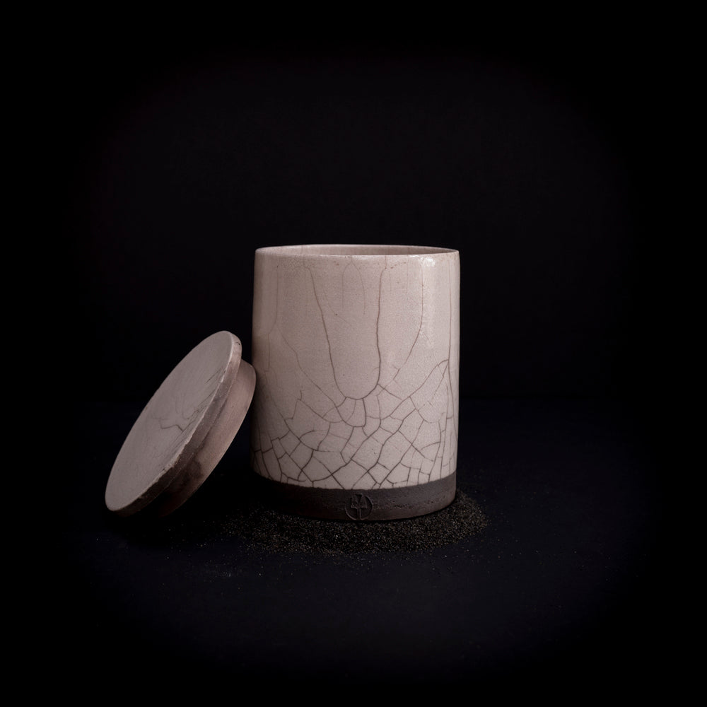 Raku storage jar Large