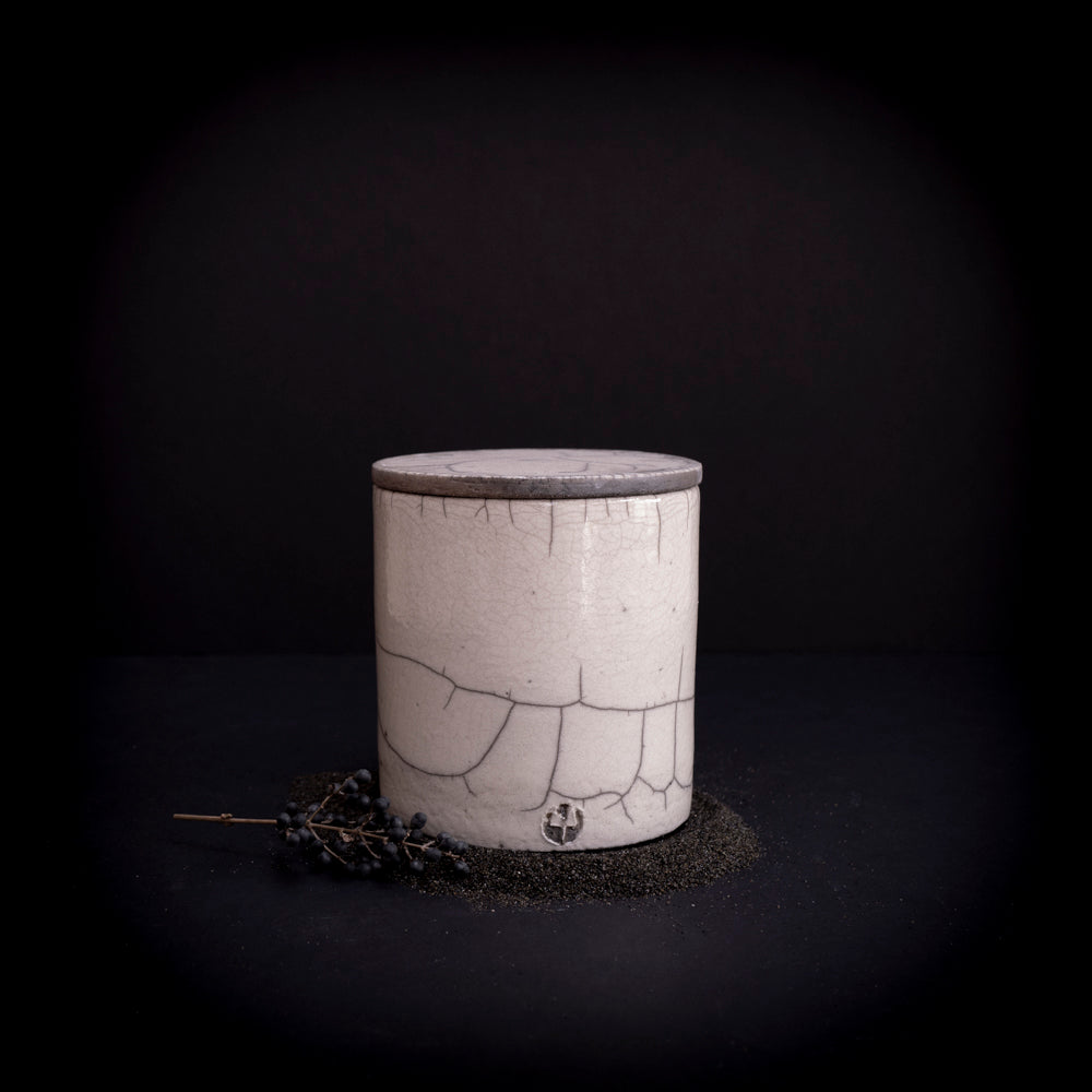 Raku storage jar middle