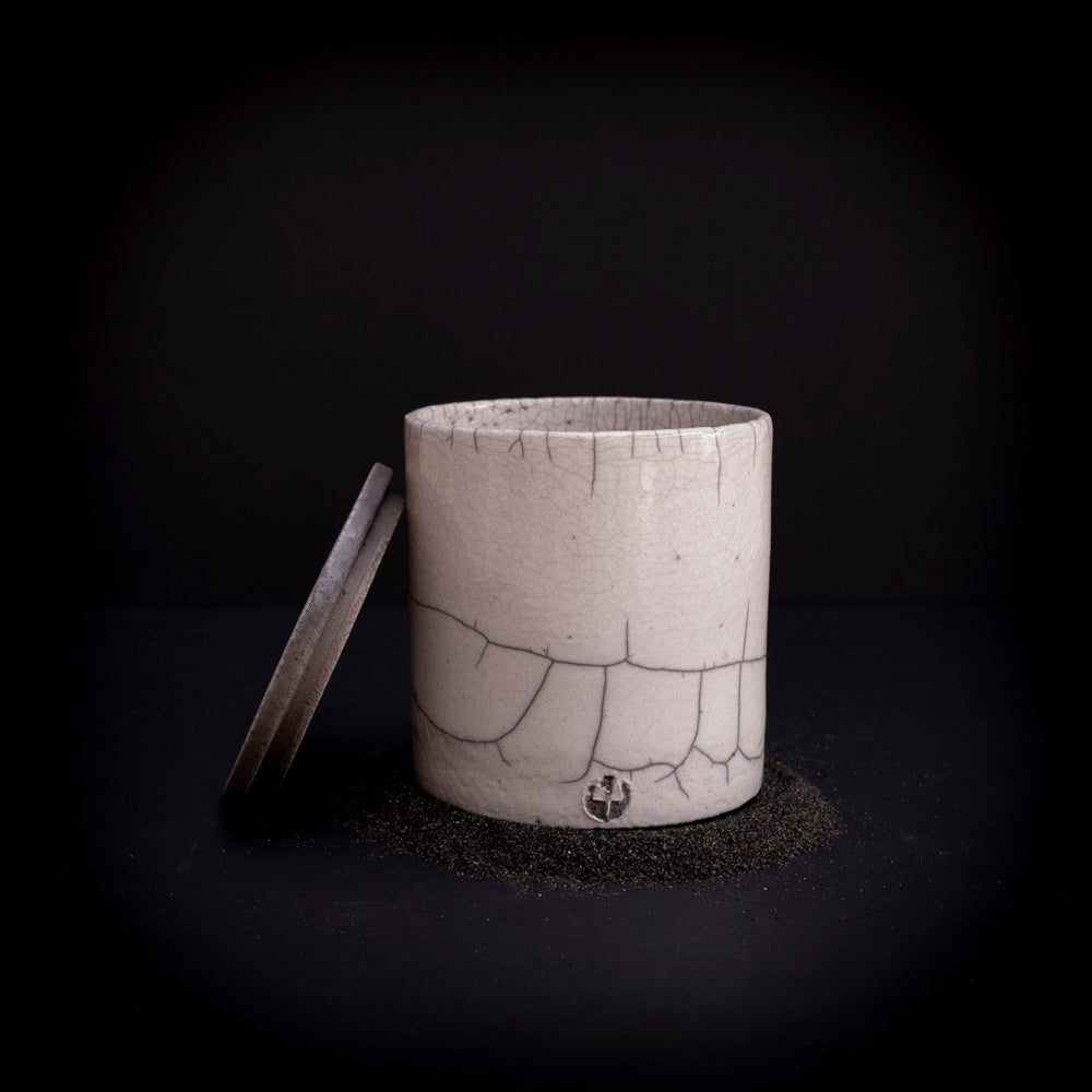 Raku storage jar middle