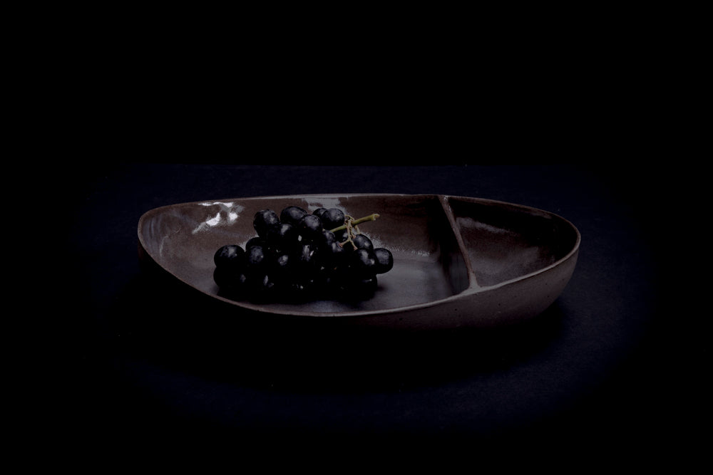 Black bowl with compartment