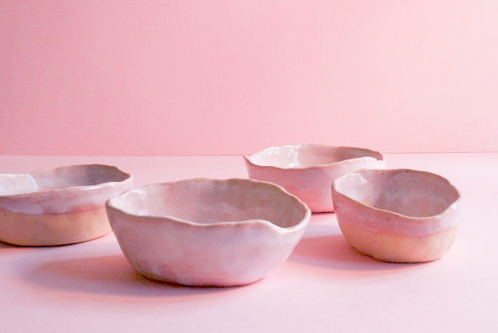 Pink organic shaped bowl