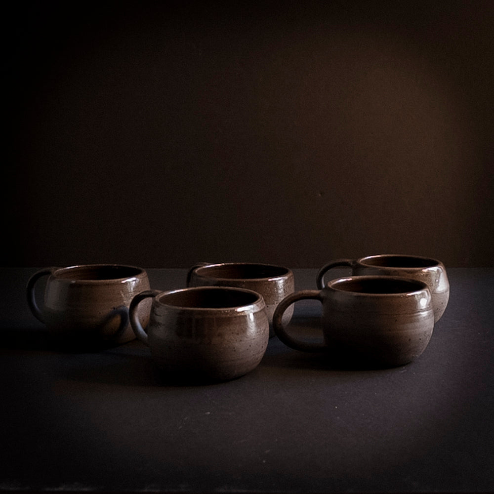 Black tea / coffee bowls with ear