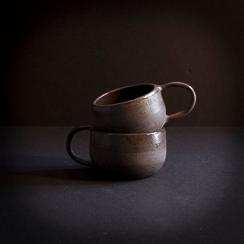Black tea / coffee bowls with ear