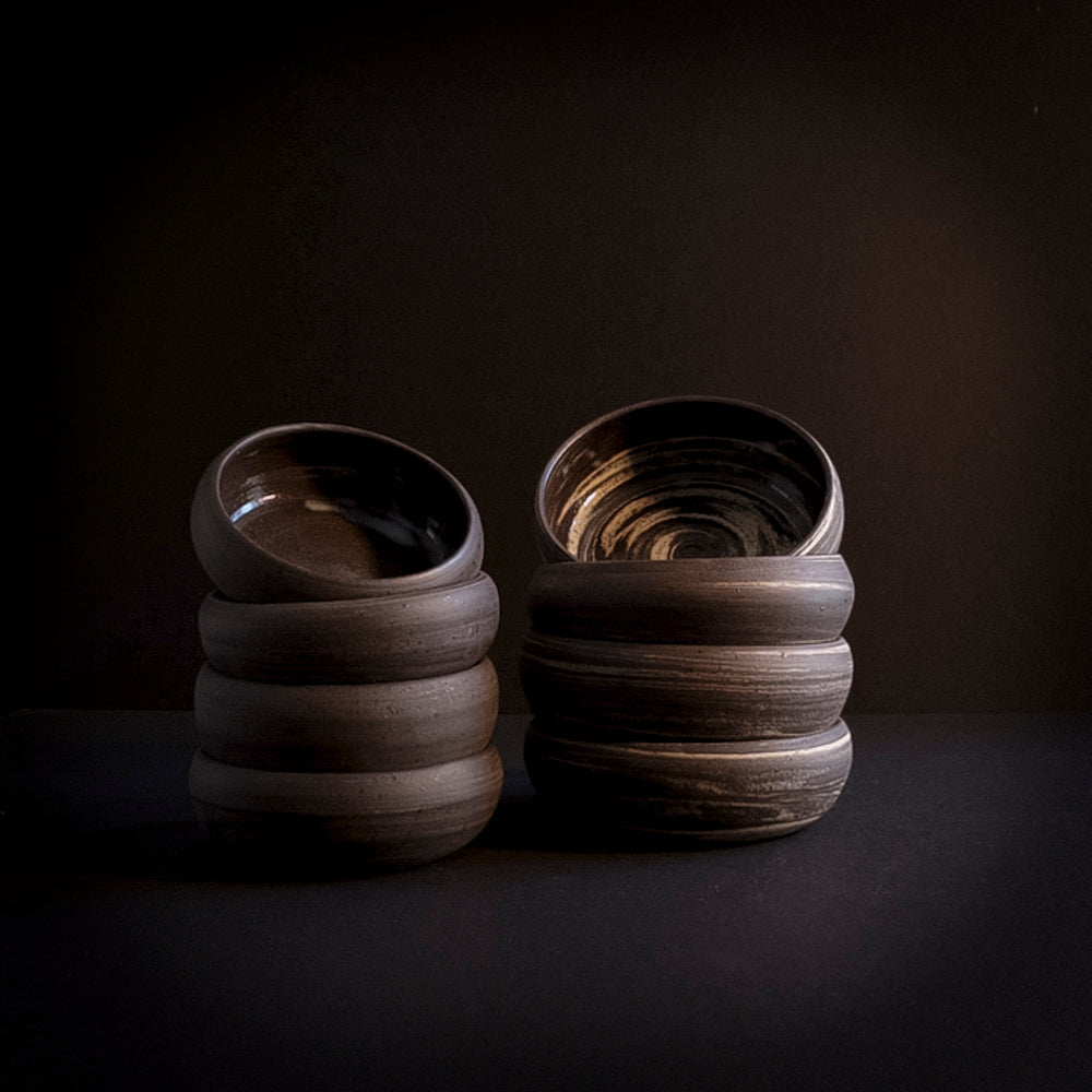 Black and white bowl