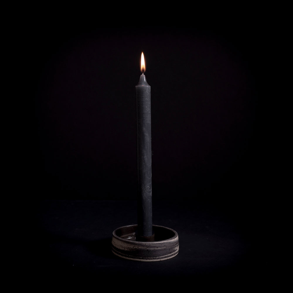 Black and white candle-holder