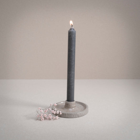 Gray candle holder