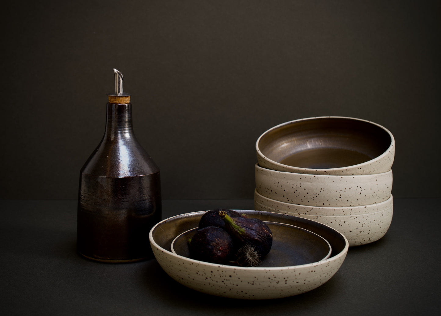 Bronze speckled bowl set