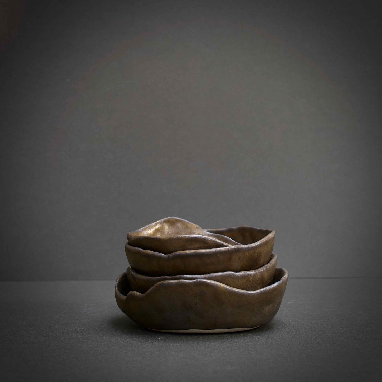 Bronze organic shaped bowls