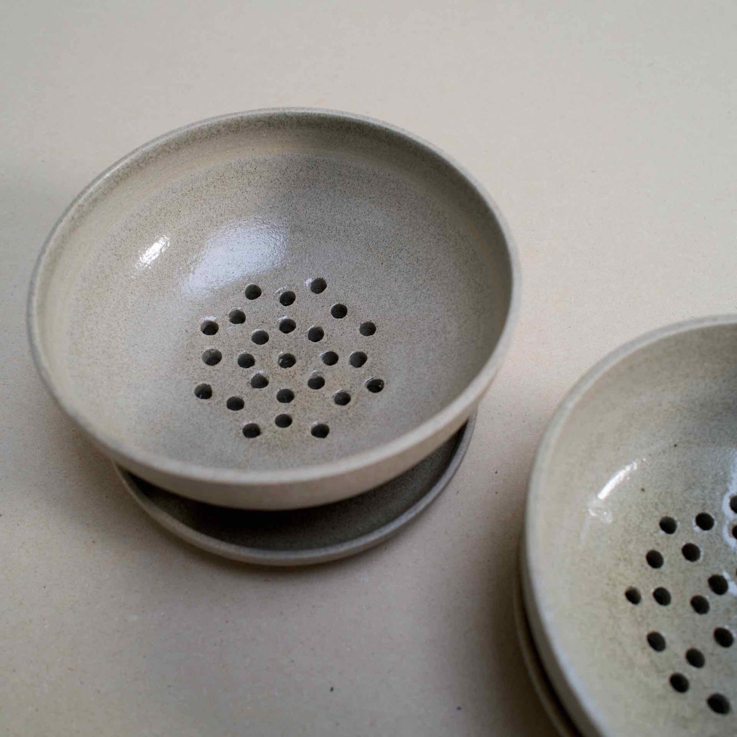 Gray colander