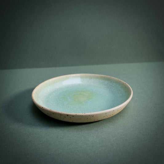Green small speckled plate