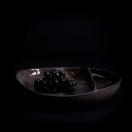 Black bowl with compartment