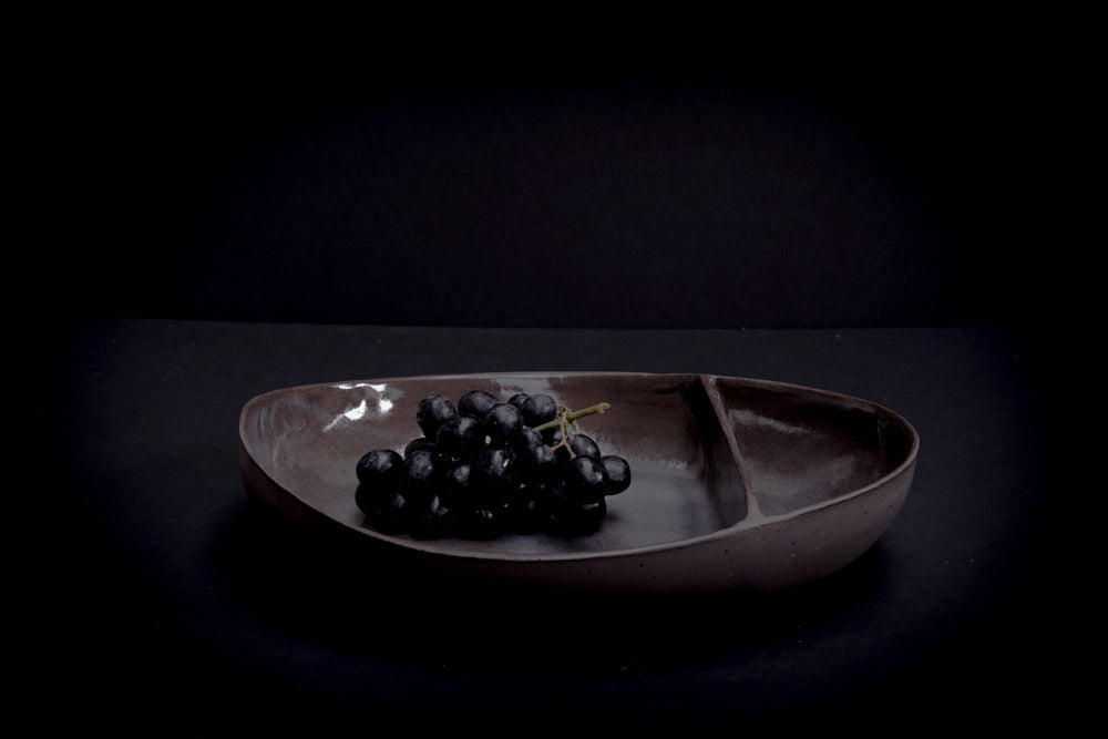 Black bowl with compartment