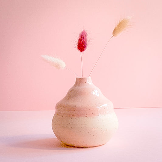 Pink speckled vase mini