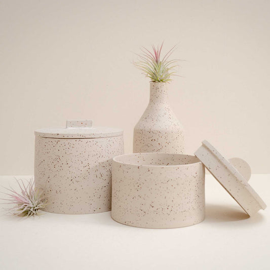 Speckled storage jar