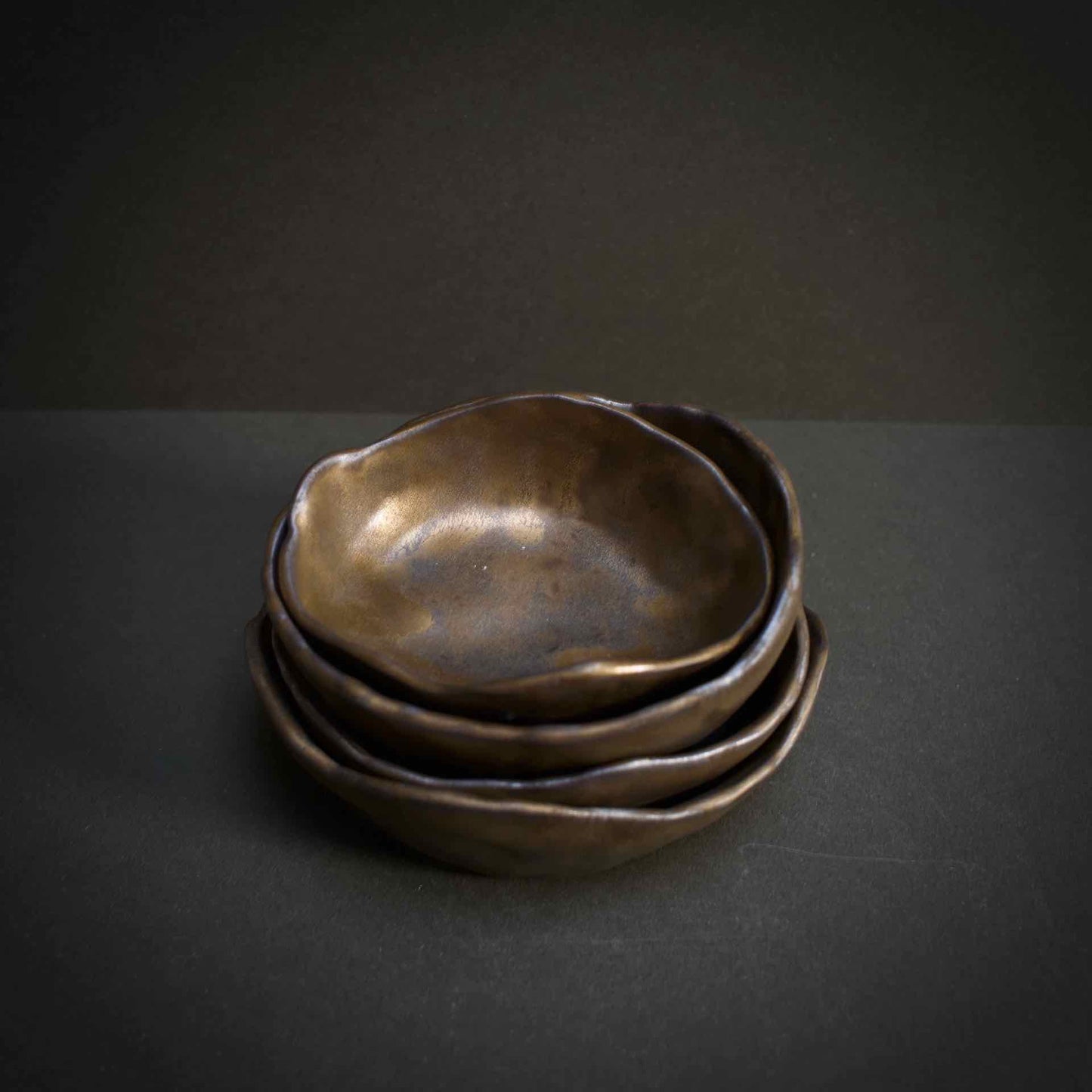Bronze organic shaped bowls
