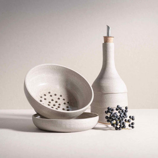 Gray colander